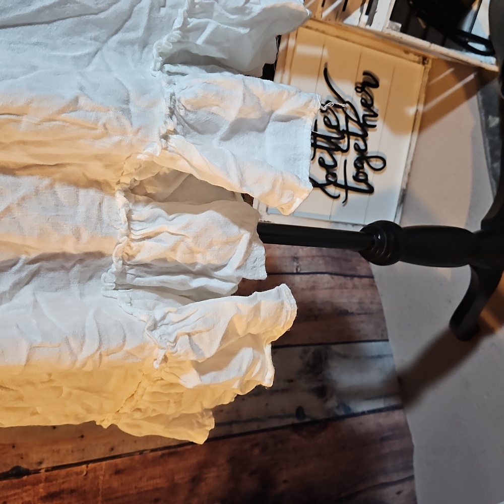 Umgee Boutique White Linen Tank Top Size 1XL - Picture 3 of 6